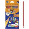GielleService Bic Kids Evolution Stripes Conf. 12 matite in colori assortiti Piombo pigmentato da 3,20 mm 9505221