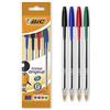 GielleService Bic Cristal Original Fine Conf. da 4 penne a sfera Punta tonda 0,8mm Linea 0,30mm Colori assortiti 872725