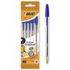 GielleService Bic Cristal Original Conf. da 5 penne a sfera Punta tonda 1mm Linea 0,40mm BLU 802052