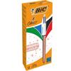 GielleService Bic 4 colori oro rosa penna a sfera retrattile punta media 1,0 mm inchiostro a base di olio fusto rosa metallizzato/bianco