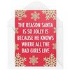 Tongue in Peach Divertenti biglietti di Natale | Babbo Natale è così Jolly Bad Girls Card | Per lei lui novità scherzo Banter adulto festivo sfacciato maleducato | CBH725