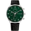 Tommy Hilfiger Orologio analogico multifunzione al quarzo da uomo con cinturino in acciaio inossidabile o in pelle, Verde (Green)