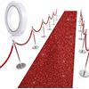 Tatuo 75 cm x 9,14 m Tappeto Runner Tappeto da Passerella 55 gsm di Spessore con Nastro per Moquette per Nozze Natale Accessori da Esterno, Tappeto da Corridoio per Feste Matrimonio (Rosso Glitter)