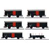 Märklin MARKLIN art. 46050 set 5 carri chiusi 2 assi, porte apribili e 1 carro aperto