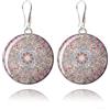 Dragon Porter Orecchini Pendenti Grande Leggeri Rotondo Mandala Design Boho; Gioielli per Donne (Stile 30 - Rosa)