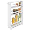 bomoe Carrello da Cucina Bianco Hylla - scaffale da Cucina 50x79x15 cm - Carrello con Ruote, 3 ripiani e piano lavoro in legno FSC® - Carrello da portata - mobile da Cucina e da Bagno