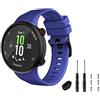 TopPerfekt - Cinturino di Ricambio Compatibile con Garmin Forerunner 45, in Silicone, per Forerunner 45 e Swim 2 (Blu)