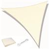 KAHEIGN Vela Parasole Triangolare, 3m x 3m x 3m Impermeabile Blocco UV al 98% Tela Parasole 180g/sm Tendalino Parasole per La Festa in Giardino All'aperto nel Patio del Giardino (Crema)