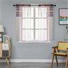 GIRASOLE HOME Coppia Tende Voile Semi Trasparenti a Righe Tenda per Soggiorno Camera Cameretta Cucina e Interni 2 Pannelli con Tasca (70x138cm, Marrone+Crema)