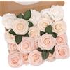 N&T NIETING Fiori Artificiali Rose, 25pcs Real Touch Fake Foam Rose con gambi per mazzi nuziali da sposa, San Valentino, Festa della mamma, Baby Shower, Decorazione domestica, Mixed Pinkr