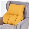 HOMESCAPES Cuscino lombare ergonomico, cuscino di posizionamento supporto schienale in cotone, per sedia, poltrona e auto, giallo senape, 58 x 68 x 15 cm