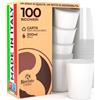 Baciato Caffè 100 Bicchieri in Carta Bianchi 200ml Ecologici Biodegradabili Monouso Made in Italy Asporto Bevande Calde Acqua - Prodotto e confezionato in Italia