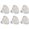 AIMHEIM Lampadine MR16 GU5.3 12V LED Luce Calda 2700K 3,8W GU5,3 Lampadine LED Faretti GU5.3 Equivalente 40W Lampadina Alogene, 450LM 120 Gradi Non-Dimmerabile, 6 Pezzi