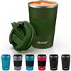 Tlater Tazza Termica, Tlater 380ml Tazza Termica Caffe con Coperchi a Tenuta Stagna - Tazza Termica da Viaggio - Acciaio Inox a Doppia Parete Sottovuoto Tazze Caffe per Bevande Calde e Fredde, Caffè e Tè