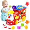 HUIYOKAY Giochi Bambini 1 2 Anno Treno Musicale Giocattoli Regalo Bambino 1 Anno Educativi l'apprendimento con luci/musicali Compleanno Natale Bambino Bimba Giochi Montessori 1 2 3 Anno Neonato 6 9 12 18 Mesi