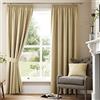 Just Contempo - Tende Jacquard in Tessuto Pesante, con fettuccia arricciatenda e Interamente Foderate, 1,1 x 1,8 m, Color Crema
