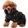 GUOCU Cappotto per Cani,Piumino per Cani e Gatto di Piccola Taglia,Cani Gilet in Pile Polare,Giù Giacca per Animali Domestici,Giacche Invernali Calde Impermeabili per Teddy/Chihuahua/Pomerania Nero A XS