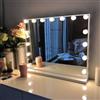 FENCHILIN Specchio Trucco con Luci Specchio Trucco con 15 Lampadine LED USB-A Porta di Ricarica da Parete Tavolo controllo touch 3 temperature di colore Specchio Hollywood 58x46cm