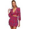 Trendyol Blumenmuster Gipeli Sub-Top-Team, Completo di gonna Da donna, Red, 40