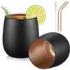 glastal Bicchieri da Cocktail Tazza caffè 450ml Nero Bicchieri da Gin Set di 2 Bicchieri da Vino Bicchieri Acqua Vetro Tazza da caffè Tazzine Caffe Vetro per tè, Regalo Donna Uomo Compleanno Natale