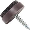 Adsamm® / 16 x feltrini con vite / marrone / Ø 20 mm / tondi / scivoli in plastica con vite e base in feltro / piedini protettivi per mobili Adsamm® Quality
