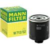Mann Filter MANN-FILTER, W 712/52 Filtro olio | Per Autovetture, Massime prestazioni filtranti, Protezione motore, Guarnizione alta qualità, Qualità originale OE