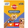 PEDIGREE DentaStix (razze di taglia grande) snack dentali per cani 56 pezzi (8x270 g)