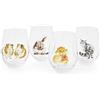 Wrendale Designs - Set di 4 bicchieri in vetro