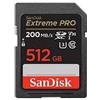 Sandisk 512GB Scheda SDXC Sandisk Extreme Pro 140/200 MB/s C10 V30 Nero [SDSDXXD-512G-GN4IN]