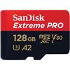Sandisk 128GB Scheda microSDXC SanDisk Extreme Pro 200/90 MB/s A2 C10 V30 con adattore Nero/rosso [SDSQXCD-128G-GN6MA]