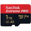 Sandisk 1TB Scheda microSDXC SanDisk Extreme Pro 200/140 MB/s A2 V30 con adattore Nero/rosso [SDSQXCD-1T00-GN6MA]