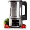 DOMO DO727BL - Frullatore da minestra da 1,2 l, con 6 programmi automatici, acciaio inox/nero