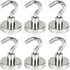 ZFYQ Gancio Magnetico, 32MM 38KG 83lbs Potente Magnete al Neodimio Supporto a Gancio per gli Accessori di Cucina Casa Portaoggetti e Organizzazione, 6 Pezzi