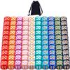 SIQUK Set di 100 dadi da gioco a 6 lati, 12 mm, con angoli rotondi, colori perlati, per Tenzi, Farkle, Yahtzee, Bunco o insegnamento della matematica, con custodia con coulisse