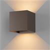 K-Bright 12W Applique da Parete Interno/Esterno 3000K, Rosso ruggine | Angolo del Fascio Regolabile, IP65 Impermeabile, Corpo in Alluminio Lampada da Parete per Balcone, Giardino, Soggiorno