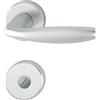 HOPPE Maniglia Hoppe New York con rosette WC, in alluminio anodizzato argento, 3369891