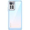MAOGE Trasparente Cover per Xiaomi Redmi Note 11 PRO+ 5G (Note 11 PRO Plus), Ultra Sottile ed Elegante AntiGraffio Antiurto Anti Scivolo Plastica Dura PC + TPU Silicone Bumper Custodia, Blu