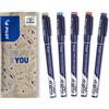 Pilot FriXion Fineliner, Set Da Cinque Penne A Pennarello Cancellabili Con Inchiostro Sensibile Al Calore, Multicolore