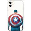 Ert Group custodia per cellulare per Apple Iphone 11 originale e con licenza ufficiale Marvel, modello Captain America 002 adattato alla forma dello smartphone, parzialmente trasparente