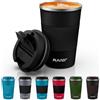 Tlater Tazza Termica, 380ml Tazza Termica Caffe con Coperchi a Tenuta Stagna - Tazza Termica da Viaggio - Acciaio Inox a Doppia Parete Sottovuoto Tazze Caffe per Bevande Calde e Fredde, Caffè e Tè