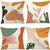 ZWJD Federa per Cuscino Decorativa in Lino 45x45 Set di 4 Fodere per Cuscini Motivo Geometrico Fodere per Cuscini per Divano Camera da Letto Divano Cuscino per Esterno 45x45 A048-18