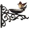 Relaxdays Abbeveratoio, Vaschetta per Uccelli, in Ghisa, a Parete, Resistente Intemperie, Antiruggine, 24x28x14, Bronzo