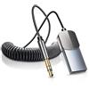 Txtcu Adattatore Bluetooth Aux, ricevitore wireless Bluetooth v5.0 da USB a jack da 3,5 mm, ingresso AUX per chiamate in vivavoce, Plug & Play, accensione automatica per altoparlanti auto, audio domestico