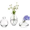 Glasseam Set Vasi Fiori Vetro Piccoli Decorativi: Glsseam 3Pezzi/Set Trasparente Mini Vaso Interno Tavolo Eleganti Design Moderno Basic Art Centrotavola Vintage Per Soggiorno Casa Bomboniere Tulipani Rose