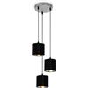 BRILONER - Lampada a sospensione retrò, lampada a sospensione, vintage, lampada a sospensione con paralume in tessuto, lampada per sala da pranzo, E14, argento-nero.