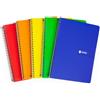 Enri, Quaderni A4 (Folio) a righe, copertina morbida, 80 fogli, confezione da 5 quaderni, colori assortiti
