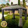 Piushopping GAZEBO 3X4 GIARDINO IN ALLUMINIO TELO IMPERMEABILE POLIESTERE PU CON AIR VENT