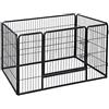 Feandrea Recinto Recinzione per Cani Cuccioli roditori Animali Rete Gabbia di Ferro Nero 4pz 119 x 77 x 70 cm PPK74H