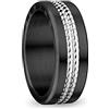 BERING, Set di Anelli Intercambiabili da Donna, in Nero e Argento con L'Esclusivo Sistema Twist & Change, Colorado