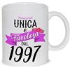 thedifferent Tazza Colazione Latte thè Mug Relax con grafica - Unica e favolosa dal 1997 anno di nascita - idea regalo Compleanno Natale Mamma Amica Sorella Nonna Zia